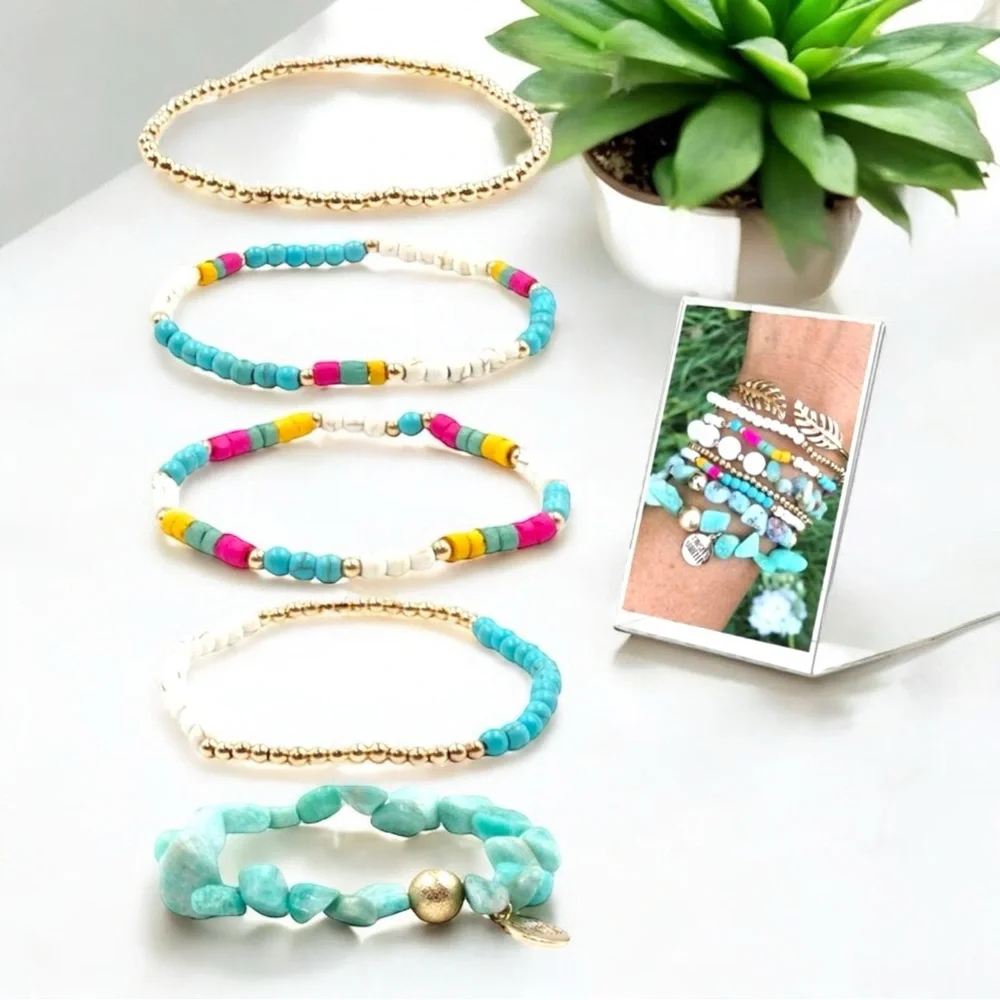 Colorful Beaded Bracelet Set - Picture 1 of 1